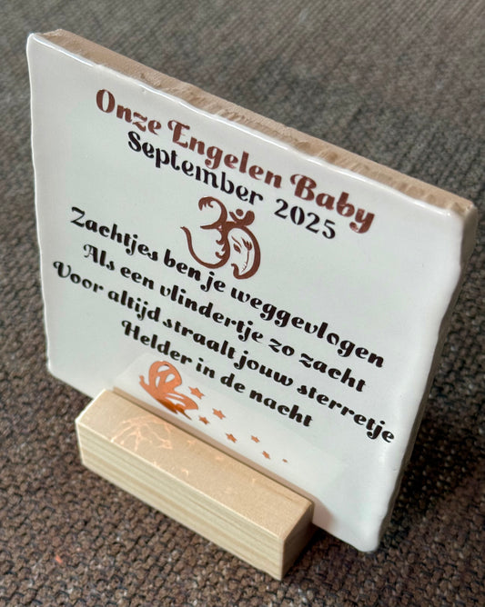 ✨Memorial Tile - Zachtjes ben je weggevlogen