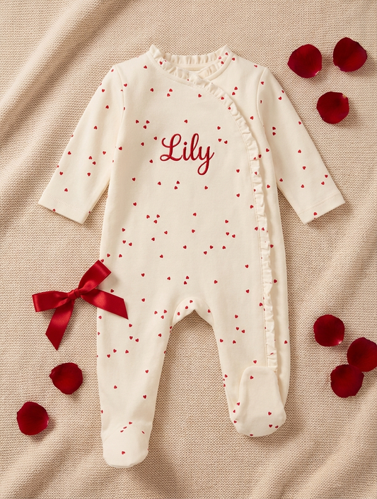 "Little Valentine" pakje bedrukt of geborduurd met naam/tekst