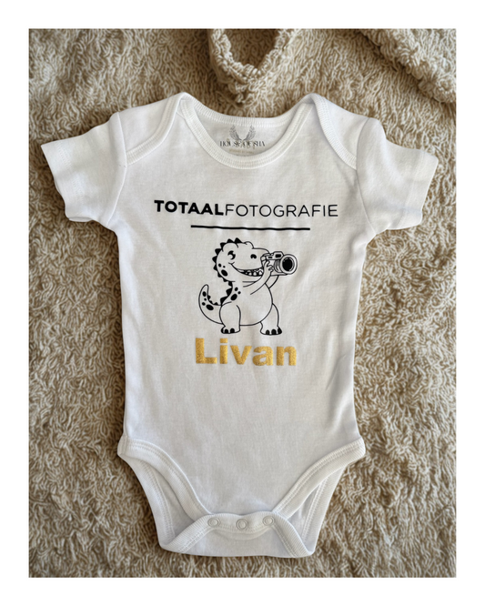 📸 Personalized Photography Baby Romper – Custom Name & Logo