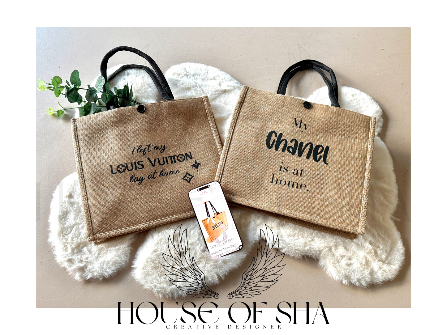 “My Luxury Bag Is at Home” – Designer Jute Tote Collection