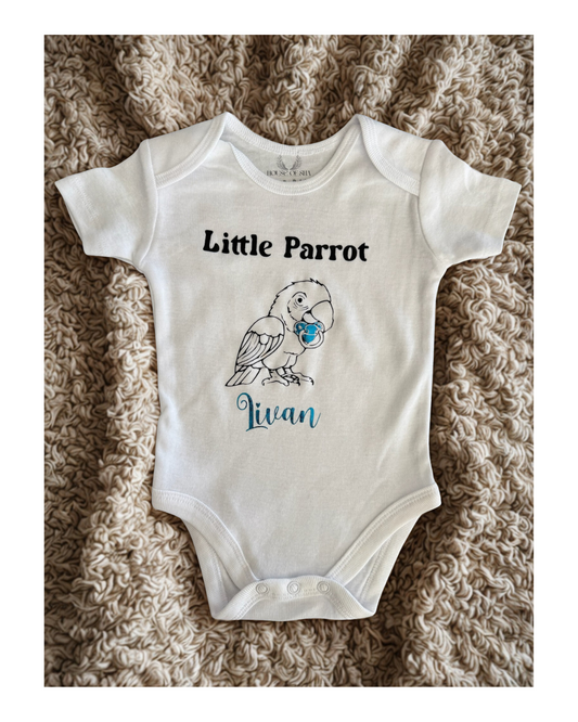 “Little Parrot” Baby Romper – Custom Gift for Parrot-Loving Families