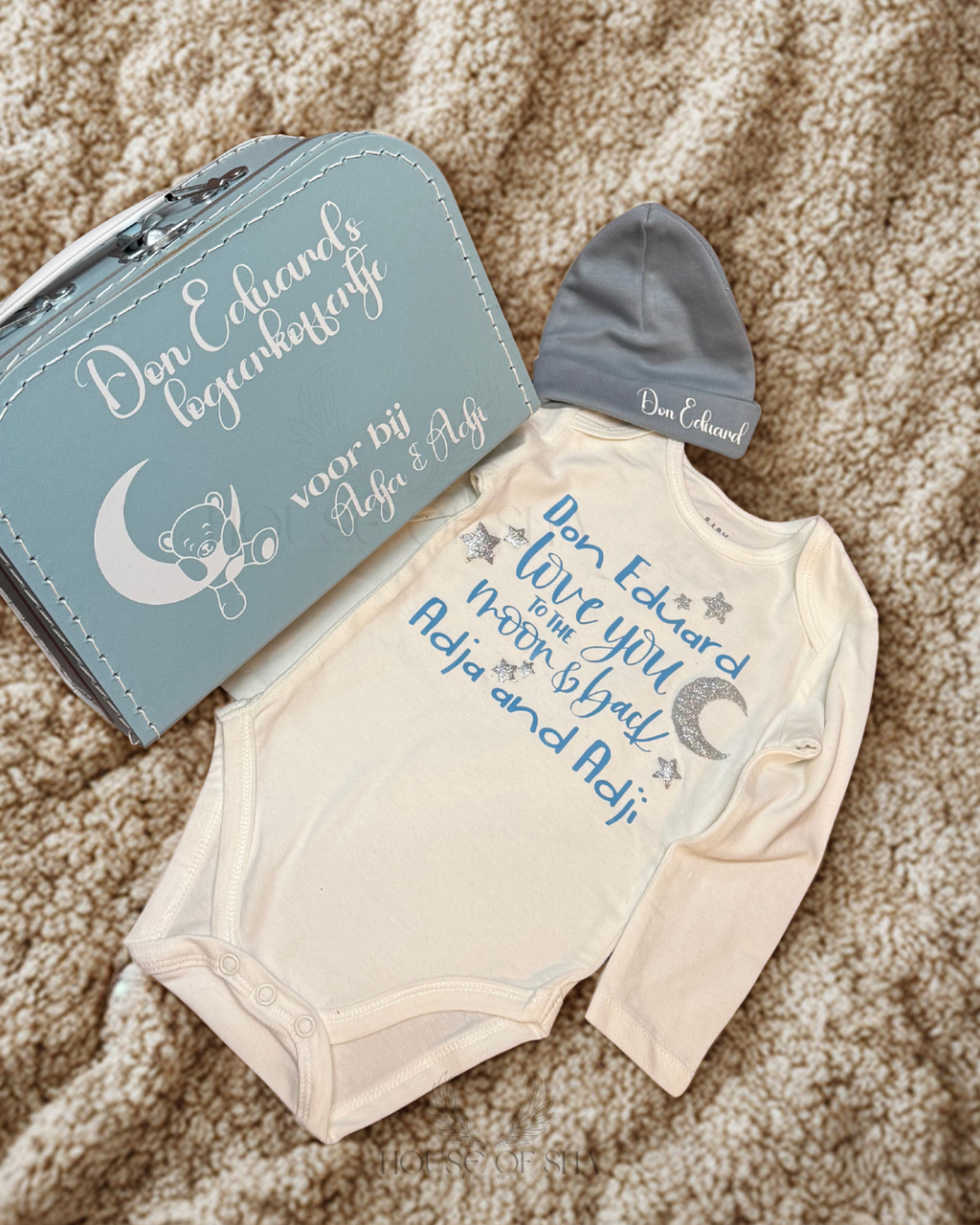 Personalised newborn beanie with name – soft baby hat