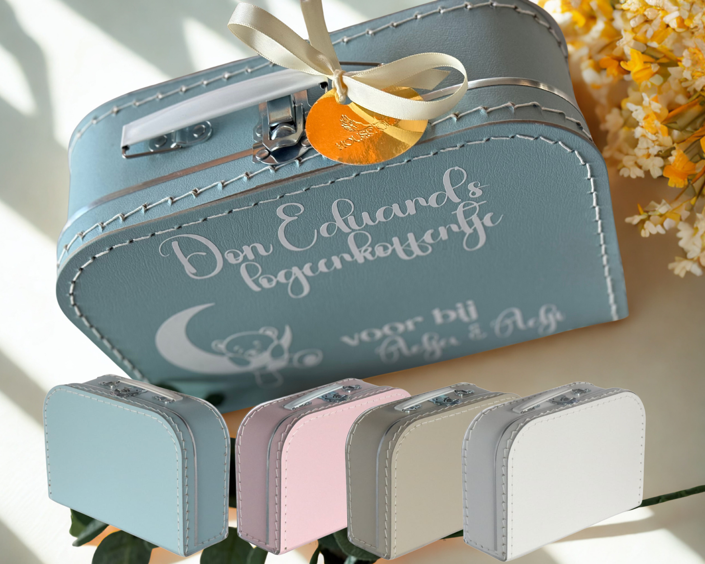 Personalized Birth Keepsake Suitcase – Custom Name &amp; Birth Details