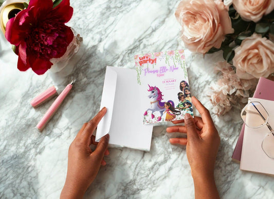 Magical Princess Party Invitation – Unicorn & Fairytale Friends Design