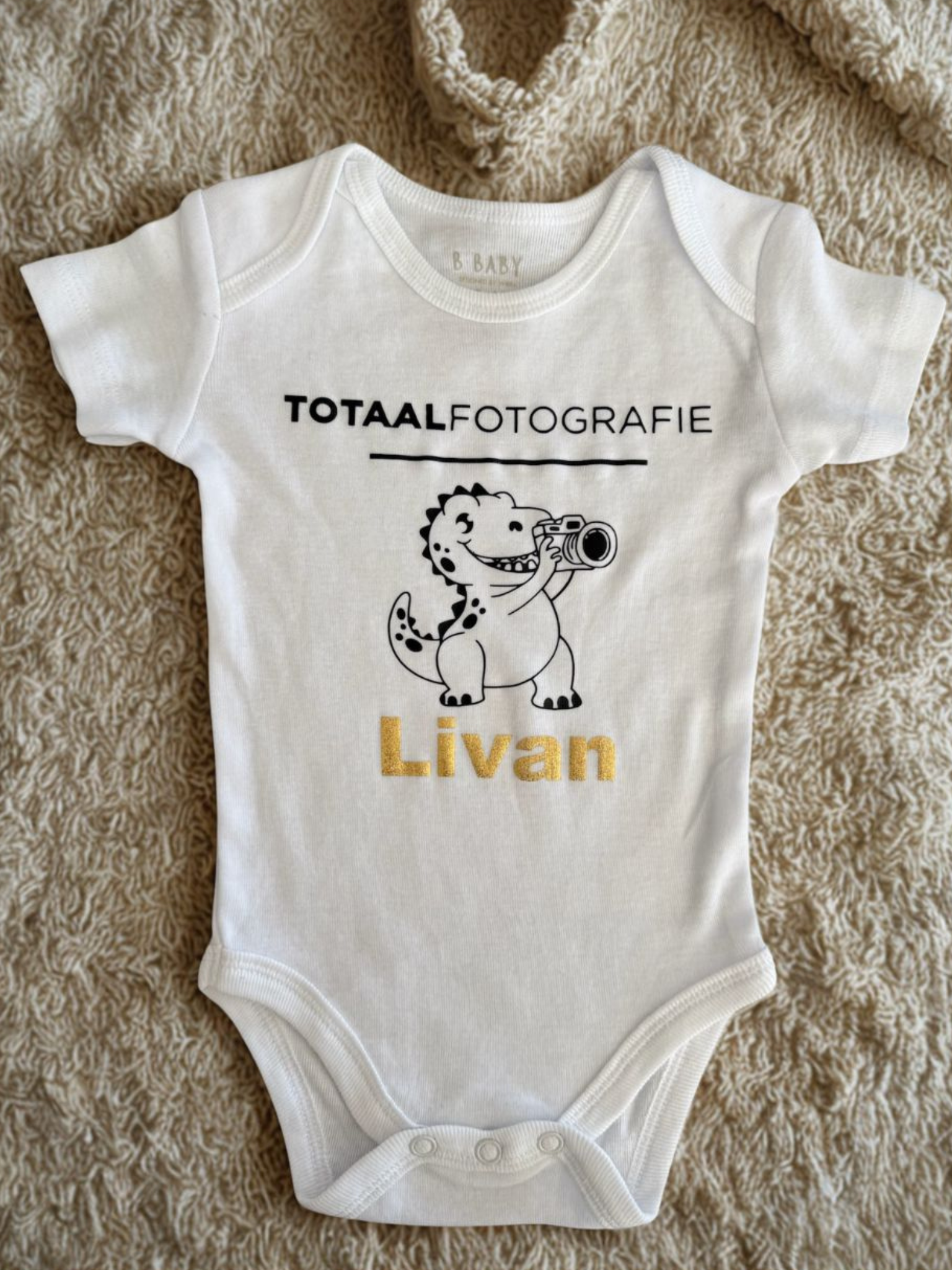📸 Personalized Photography Baby Romper – Custom Name & Logo