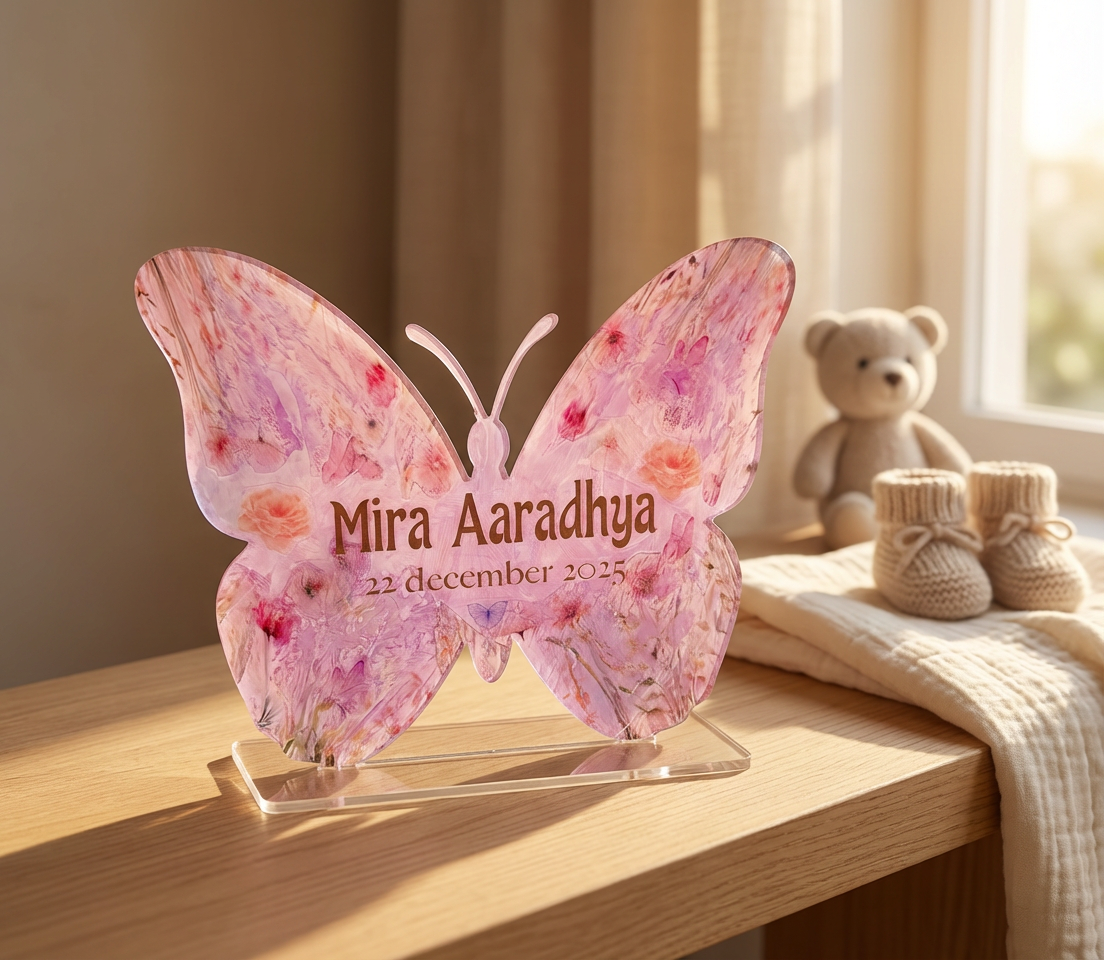 Vlinder van Geluk – Gepersonaliseerd Babygeschenk