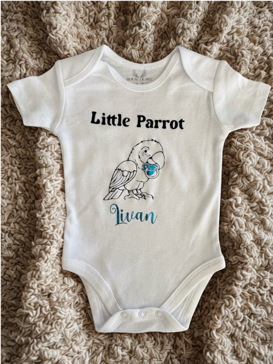“Little Parrot” Baby Romper – Custom Gift for Parrot-Loving Families